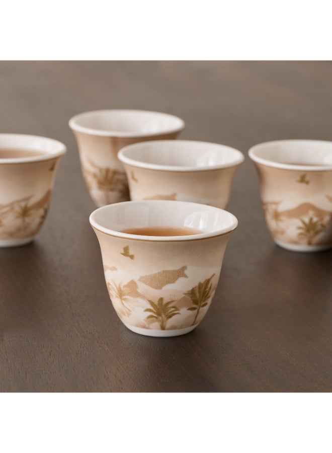 Home Box Sahra 6-Piece Kahwa Cup Set - Beige - Image 2